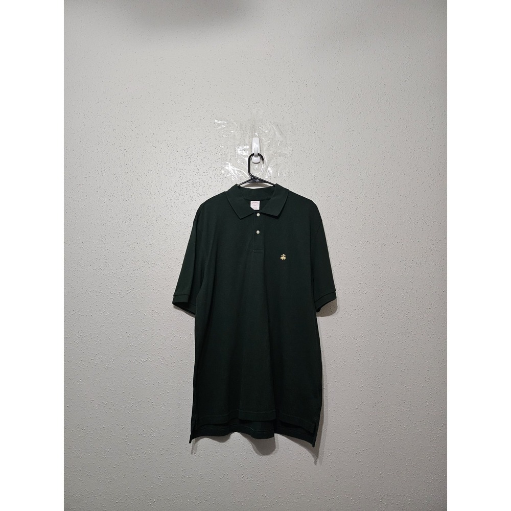 Brooks Brothers 346 Polo Shirt XL Dark Green 100% Cotton Classic Fit Logo Preppy